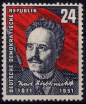 1951 - Allemagne DDR 46 - 80e anniversaire de la naissance de Karl Liebknecht