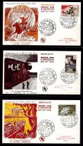 1955 - Monaco FDC 427/436,PA60 - Cinquantenaire de la naissance de Jules Vernes (1828-1905)