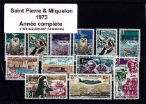 1973 - Saint Pierre et Miquelon 425/432,A54/A57- Année complète de timbres