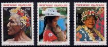 1987 - Timbres Polynésie 272/274 - Visages polynésiens (3)