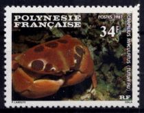 1987 - Timbres Polynésie 275/277 - Faune marine, crustacés