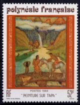 1988 - Timbres Polynésie 303/305 - Peintures sur \ Tapas\  (tissu d\'écorce)