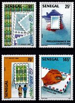 1989 - Sénégal 800/803 - \ Philexfrance\'89\  exposition philatélique mondiale