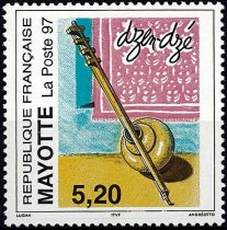 1997 - Timbre Mayotte 44 - Instrument de musique, le dzen-dzé