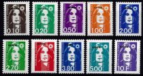 1997 - Timbres Mayotte 32_41 - Marianne de Briat surcharge \ MAYOTTE\  10 valeurs