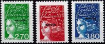 1997 - Timbres Mayotte 48_50 - Marianne de Briat surcharge \ MAYOTTE\  3 valeurs