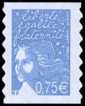 2004 - Timbre France Autoadhésif 48A - Marianne du 14 Juillet 0.75 (bleu ciel) 