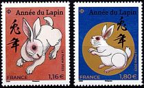 2023 - France 5645/5647 - Année du lapin Grand Format (paire)