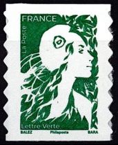 2023 - Timbre France ADH2358 - Adhésif Marianne de l\'Avenir Lettre verte (vert)