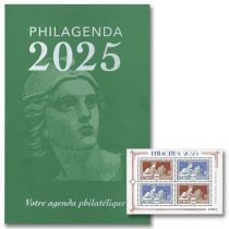 2024 - Feuillet France Philagenda 2025 - Agenda livré avec feuillet 4 timbres \ le potier\  hors abonnement Edition Limitée